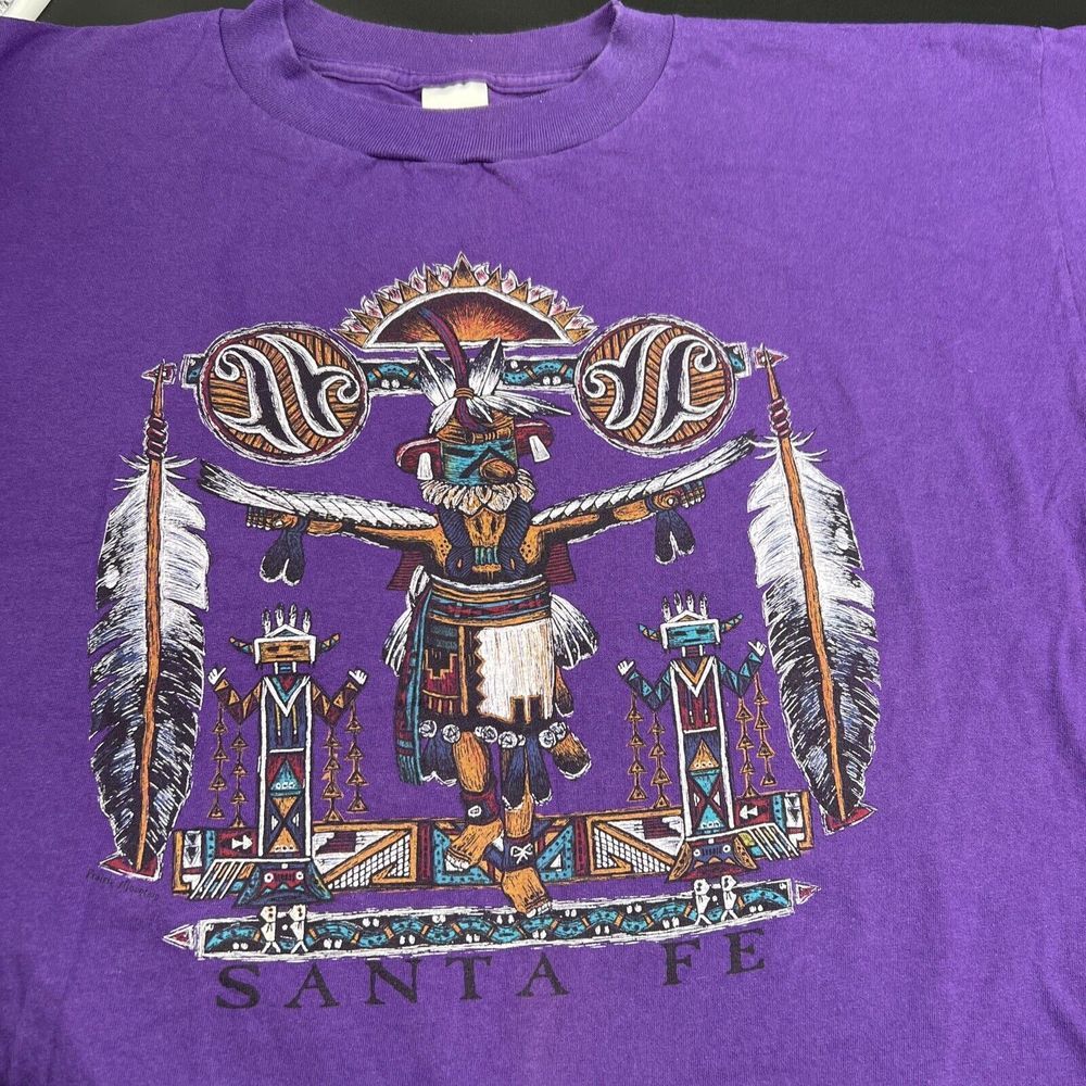 Vtg 1990s Prairie Mountain Native American Single Stitch T-Shirt Purple Sz‎ 2XL